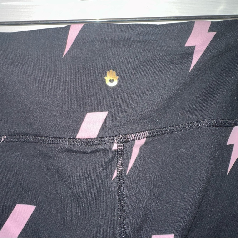 Spiritual Gangster Black and Pink Lightning Leggings - Picture 3 of 9